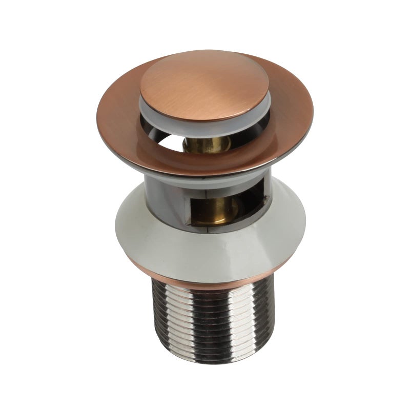 Akicon Copper Push Button Bathroom Sink Drain Stop & Pop up Lavatory Stopper with Overflow Bathroom Basin - Image 4